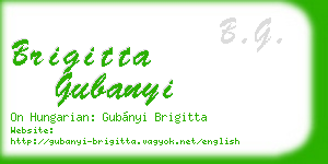 brigitta gubanyi business card